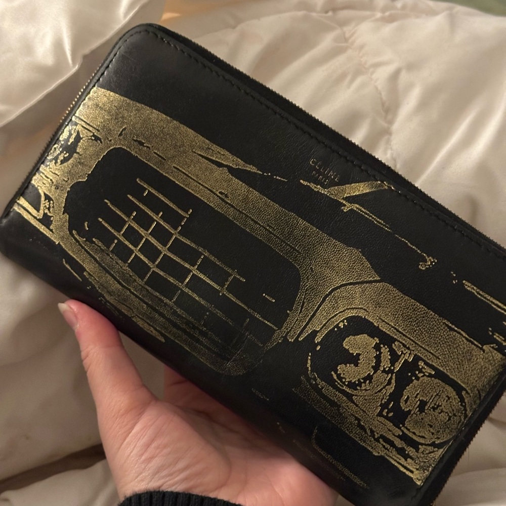Celine gold 5.0 Mustang continental wallet S1